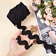 GORGECRAFT 20mm RIC Rac Ribbon 10 Yards Black Wave Sewing Bending Fringe Trim Woven Braided Fabric Lace for DIY Crafts Clothes Dress Embellishment Flower Gift Wrapping Wedding Party Decorations OCOR-GF0002-49D-3