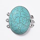 Synthetic Turquoise Box Clasps G-L473-A03-2