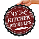GLOBLELAND My Kitchen My Rules Vintage Metal Iron Sign Plaque Poster Retro Metal Wall Decorative Tin Signs 13.8×13.8inch for Home Bar Coffee Shop Restaurant Kitchen Club Decoration AJEW-WH0358-005-6