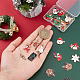 SUNNYCLUE 1 Box 32 Pcs 16 Style Enamel Christmas Charms Christmas Tree Charms Bulk Reindeer Charms for Jewelry Making Candy Cane Christmas Glove Hat Socks Wreath Snowflake Mini House Gift Box Decor FIND-SC0002-64-3