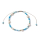 Natural Pearl & Glass Seed Braided Bead Bracelet BJEW-JB09531-3