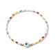 Mauvais œil au chalumeau et bracelet extensible en perles de verre pour femme BJEW-JB09931-1