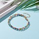 Bracelets ronds opaques en perles de rocaille en verre lustré BJEW-JB05870-02-5
