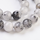 Naturale nero rutilato perle di quarzo fili G-F568-021-10mm-3