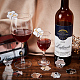 Etichetta con ciondoli per bicchiere di vino in acrilico fiore AJEW-WH0248-384C-4
