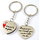Cadeau de la Saint-Valentin ton platine en alliage de zinc porte-clés coeur émail strass émail X-KEYC-S243-1