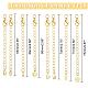 Ahadermaker 24 pièces 8 styles d'extension de chaîne gourmette en laiton KK-GA0001-52LG-2