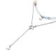 2 Stück 2 Stil 304 Edelstahl-Lariat-Halsketten mit Muschel- und Sternanhängern NJEW-JN03978-4