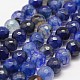 Faceted Natural Dragon Veins Agate Beads Strands X-G-F447-8mm-E01-1