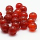 3 perline buche tinti agata rossa naturale tondo G-N0012-8mm-18-2
