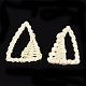 手作りリードケーン/ラタン編みペンダント  わらのイヤリングやネックレスを作るための  漂白  三角形  ベージュ  34~40x25~32x3~5mm WOVE-T006-141A-2