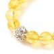 Edelstein-Stretchring mit runden Perlen und Kristall-Strass-Disco-Kugel für Frauen RJEW-JR00454-6