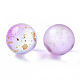 Perles de verre dépoli peintes à la bombe transparente GLAA-N035-05C-01-2