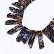 Jaspe impérial synthétique assemblé et brins de perles en bronzite naturelle G-S355-23A-1