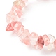 Chip Wassermelonen Stein Glas Stretch Perlen Armbänder für Kinder BJEW-JB06305-05-2