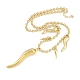 Стойка латунь латунь итальянский рог cornicello нагрудник ожерелья NJEW-P317-06G-2