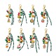 Подвесные украшения из сплава эмали и стекла на рождественскую тематику HJEW-JM03732-2