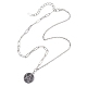 Женские ожерелья-цепочки с подвеской из нержавеющей стали 304 с черной эмалью NJEW-JN05636-5