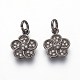 Brass Micro Pave Cubic Zirconia Charms ZIRC-J021-17-RS-2