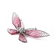 Брошь-бабочка из блестящей смолы с кристаллами и стразами JEWB-P016-04P-02-3