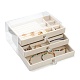 Cajas de joyería rectangulares de terciopelo y madera VBOX-P001-A02-1