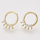 Brass Cubic Zirconia Stud Earring Findings X-KK-S350-026-2
