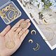 SUNNYCLUE 1 Box 32Pcs Moon Charms Crescent Charms Brass Moon Planet Charm Double Sided Golden Resin Charm Frame Open Bezels Moon Linking Charms for Jewelry Making Charm Necklace Earrings DIY Craft KK-SC0003-18-3