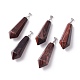 Natural Red Tiger Eye Pointed Pendants G-I314-02P-11-1