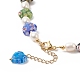 Collana da donna con perle naturali e millefiori e perline in ottone NJEW-JN04177-02-6