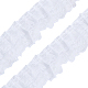 ポリエステルレーストリム  刺繍入りフローラルレースリボン  縫製や工芸品の装飾用  ホワイト  44mm  約20ヤード/カード（18.28m /カード） OCOR-WH0058-07B-1