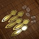 25x18mm Clear Oval Glass Cabochon Cover for Antique Golden DIY Alloy Portrait Bookmark Making DIY-X0122-AG-NR-1