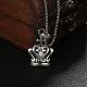 Vintage 316L Stainless Steel Crown and Cross Pendant Necklaces NJEW-BB14768-5