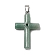 Подвески-кресты из натурального зеленого авантюрина KK-D021-04G-P-1