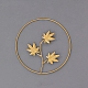 鉄の芸術の壁掛け装飾  カエデの葉のリング  ゴールドカラー  9-1/2インチ（24cm） DIY-WH0214-34-1