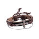 Унисекс модные браслеты кожаный шнур BJEW-BB15556-A-1