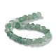 Natural Green Aventurine Star Cut Round Beads Strands G-M418-C09-01-3