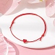 Bracelet de perles tressées en forme de cœur en alliage et émail BJEW-JB09740-01-2