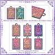 CHGCRAFT 12Pcs 6 Style Tarot Card Charms Rack Plating Rainbow Color Tarot Charms Bulk Rectangle Alloy Charm Pendants for Personalized Jewelry Making FIND-CA0004-52-5