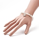 Bracelet extensible perlé rond en perles acryliques avec breloques coeur en alliage strass pour femme BJEW-JB09232-6
