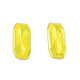 K9ガラスラインストーンカボション  尖ったバック＆バックメッキ  多面カット  レクタングルオクタゴン  黄水晶  12x6x3mm MRMJ-N029-22-01-5