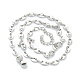 304 Stainless Steel Coffee Bean Chain Necklaces NJEW-O123-01P-4