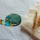 Gomakerer 1 ヤード フローラル ベルベット リボン  ギフト包装用のダークグリーン片面リボンフラワーベルベットリボントリム  DIYの服  休日のクリスマスの装飾  縫製装飾 SRIB-WH0011-077B-6