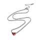 Collana con pendente a cuore in acrilico rosso NJEW-F317-05P-2