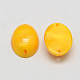 服飾材料アクリルパール調コネクター  フラットバック  楕円ドーム  オレンジ  8x6x3.5mm  穴：1mm ACRT-M016-6x8mm-P07-2