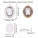 PandaHall Elite Tibetan Style Alloy Flat Oval Pendant Cabochon Settings and Clear Oval Glass Cabochons DIY-PH0024-97-2