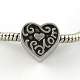 Vintage Heart 316 Stainless Steel European Beads STAS-R082-AA247-1