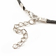 Alloy Lotus Pendant Necklace with Imitation Leather Cord NJEW-JN03863-02-6