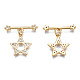 Brass Micro Pave Clear Cubic Zirconia Toggle Clasps KK-Q278-011-NF-2