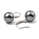 Shell Pearl Round Beaded Dangle Earrings EJEW-Z024-04P-2