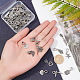 PandaHall 48pcs 12 Styles Dangle Spacer Beads European Dangle Beads Heart Wing Feather Crown Leaf Large Hole Pendants Connectors Bails Beads for European Charm Bracelet Pendant Jewelry Making PALLOY-PH0013-35AS-6